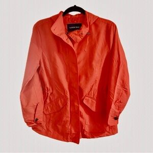 Lands End Women’s Waterproof, Coral, Hooded Raincoat - Size XS/P